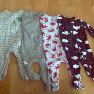 Set of 4 Carters sleepers- 3-6 months